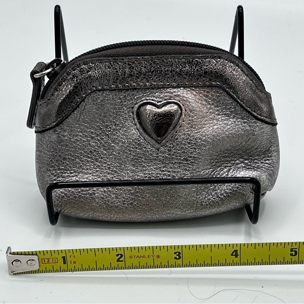 Brighton Metallic Silver Heart-Embellished Women's Coin Purse